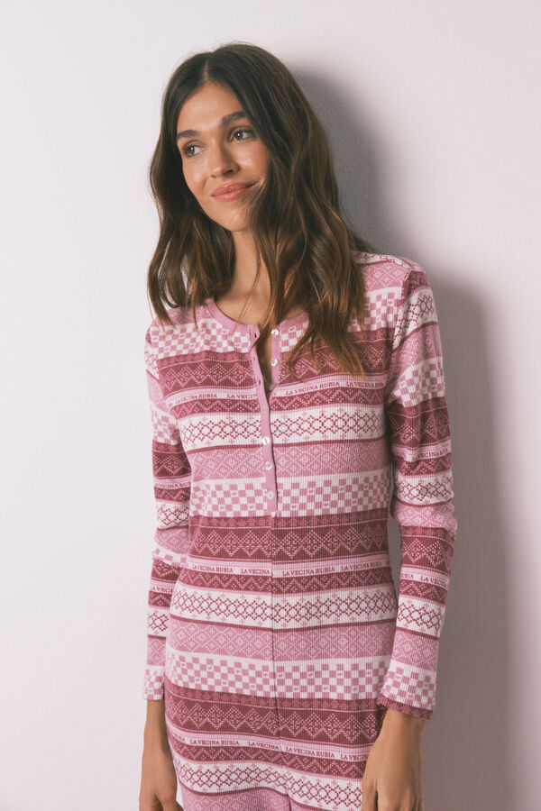 Women'secret Pijama mono largo La Vecina Rubia rosa