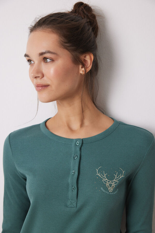 Women'secret Pijama 100% algod&oacute;n rayas Harry Potter verde