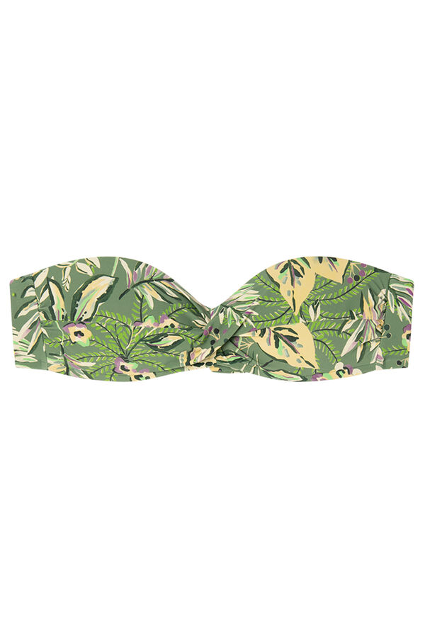 Women'secret Top de biqu&iacute;ni cai-cai com estampa tropical verde