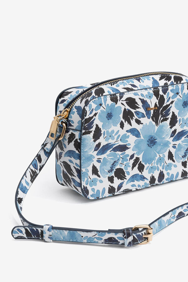 Vilanova Bolsa tiracolo com estampa floral azul