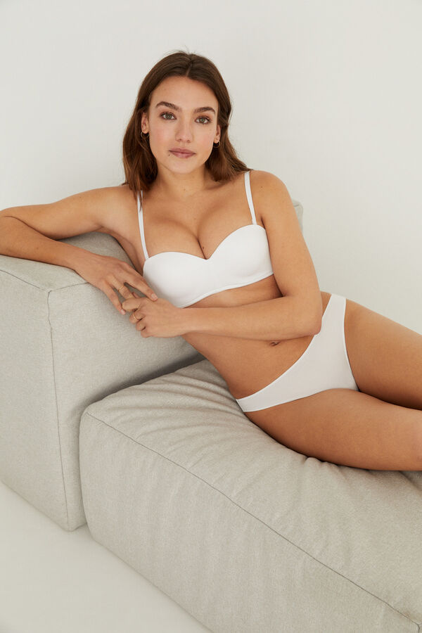 Women'secret MAGICAL Sujetador sin tirantes push up microfibra blanco