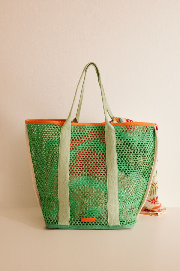 Women'secret Saco grande r&aacute;fia verde verde