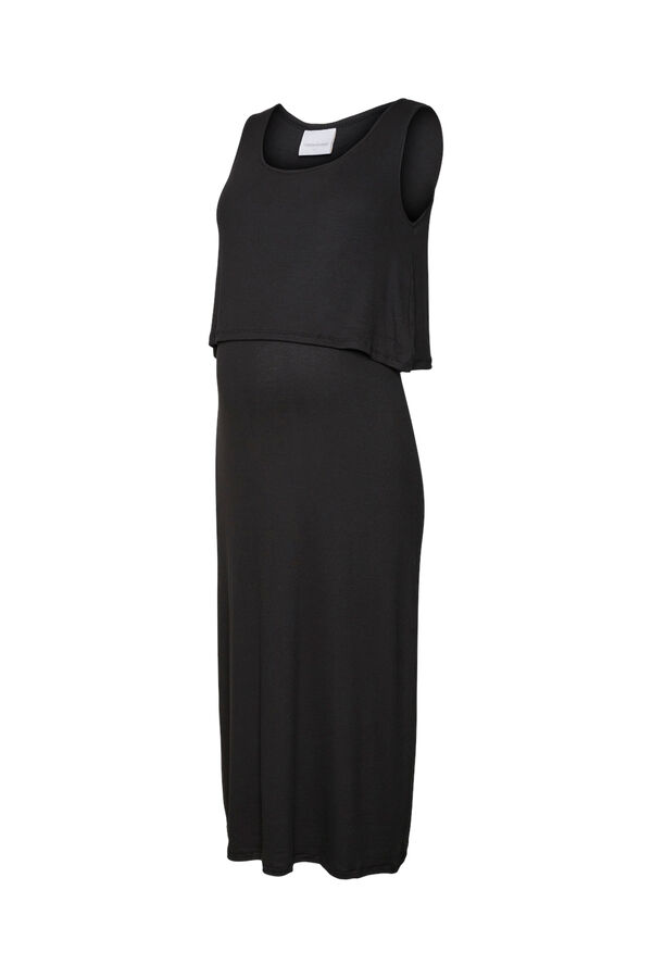Mamalicious Vestido midi sem mangas maternity e amamenta&ccedil;&atilde;o  preto