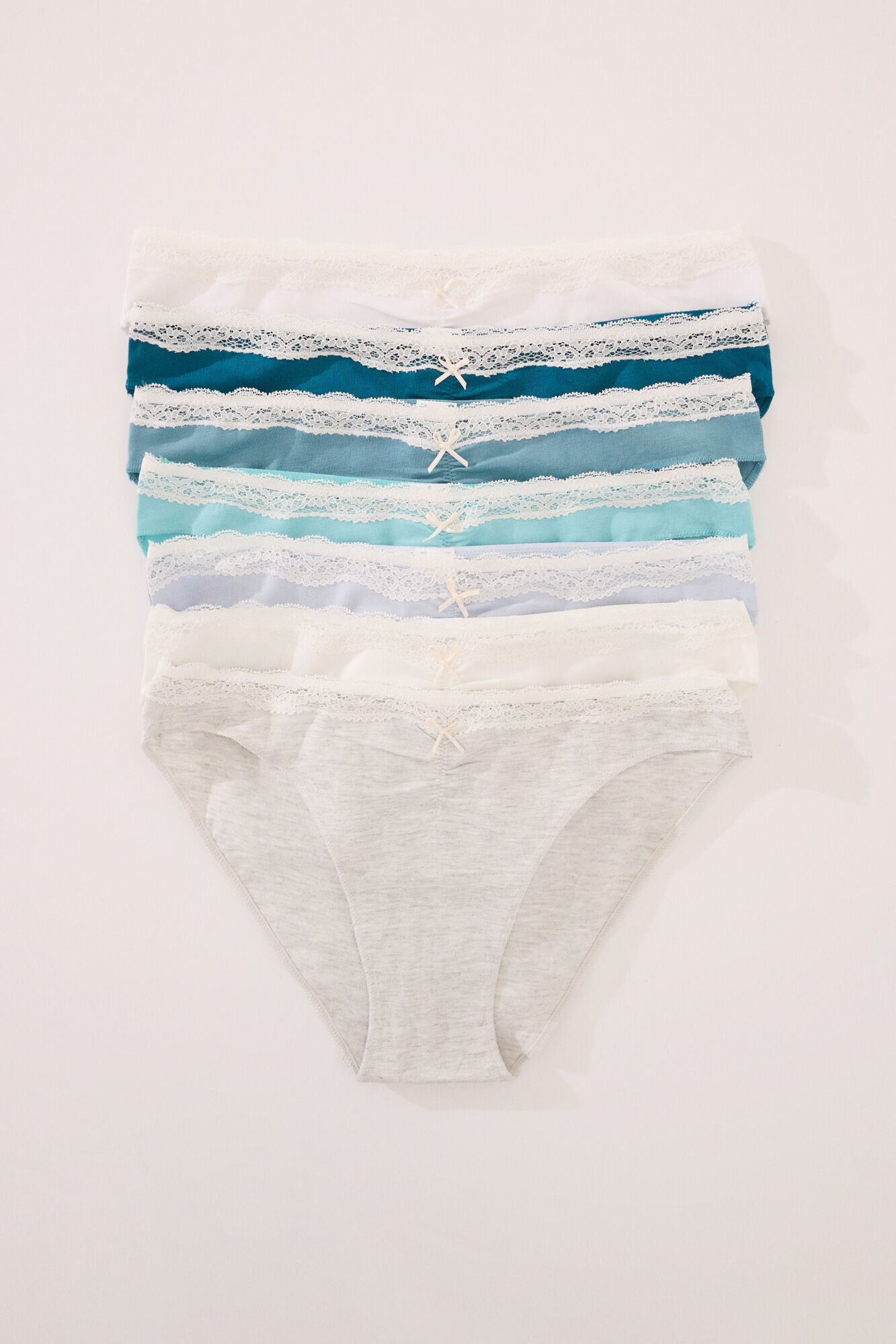 Women'secret Pack 7 bragas cl&aacute;sicas algod&oacute;n azuladas