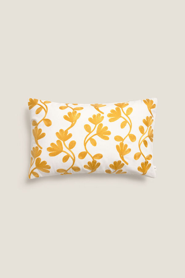 Textura Capa travesseiro algodão flores bordadas estampado