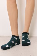 Women'secret Pack 3 meias curtas &agrave;s riscas e "Hello Kitty" estampado