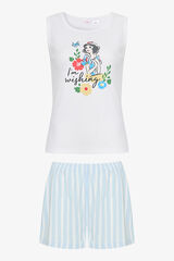 Penti Conjunto de pijama curto azul da Branca de Neve branco
