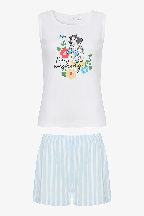 Penti Conjunto de pijama curto azul da Branca de Neve branco