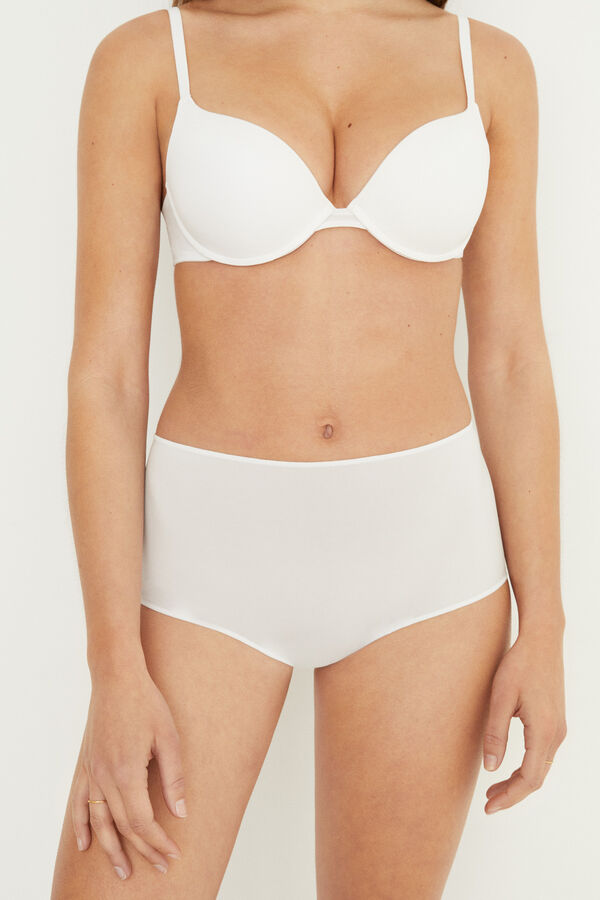 Women'secret Braga alta invisible microfibra blanco