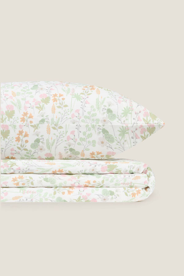 Textura S&aacute;bana algod&oacute;n flores kaki