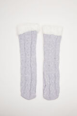 Women'secret Calcetines punto pelo gris azul
