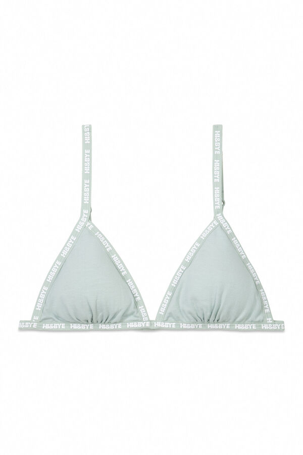 HI&BYE Suti&atilde; triangular de algod&atilde;o verde com copas remov&iacute;veis verde