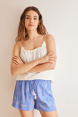 Women'secret Pijama 100% algod&oacute;n blanco &eacute;tnico gris