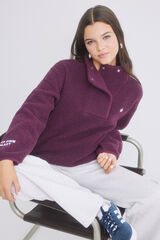 HI&BYE Sweatshirt borrego lil&aacute;s em shearling rosa