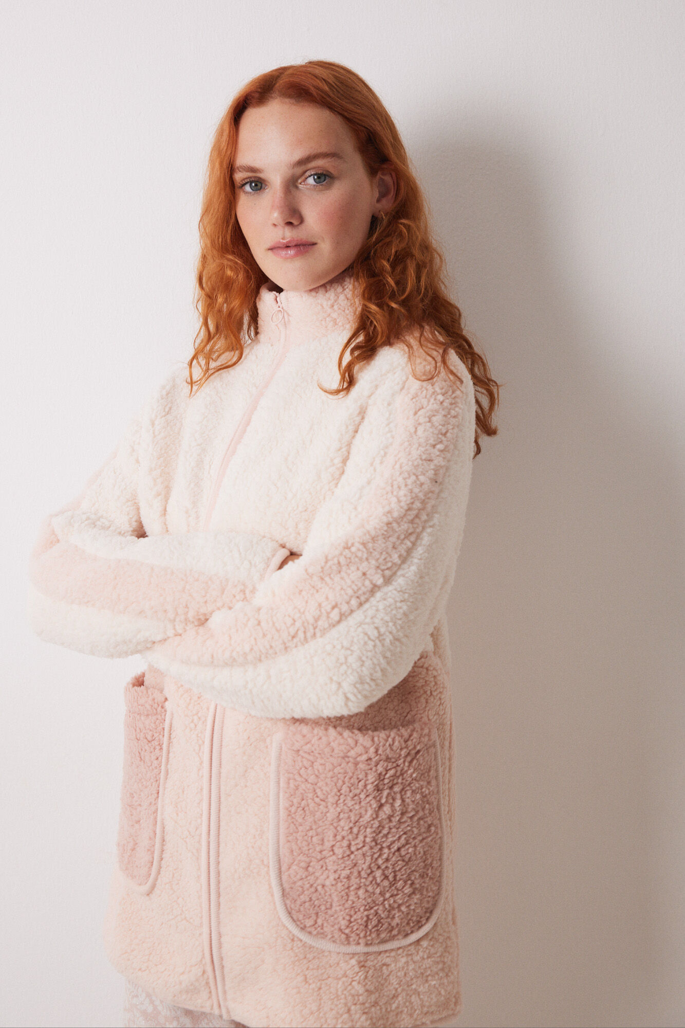 Women'secret Robe midi em shearling rosa