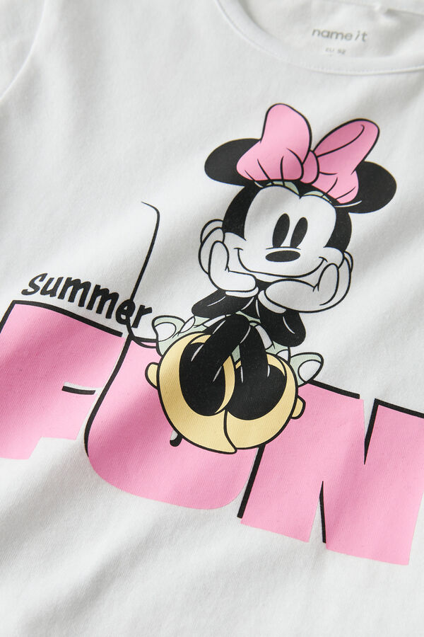 Name it T-shirt Minnie manga curta para menina branco