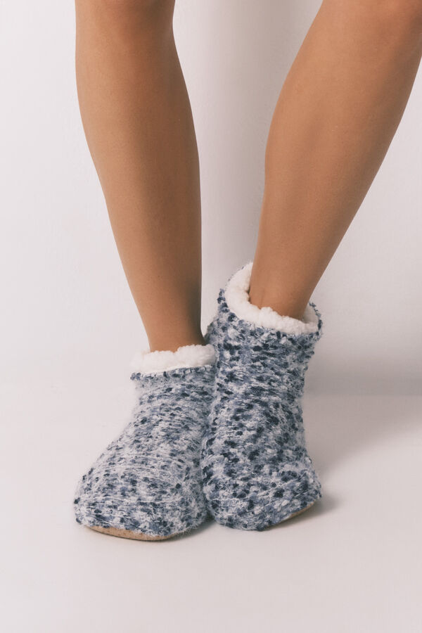 Women'secret Meias curtas de tric&ocirc; azul azul