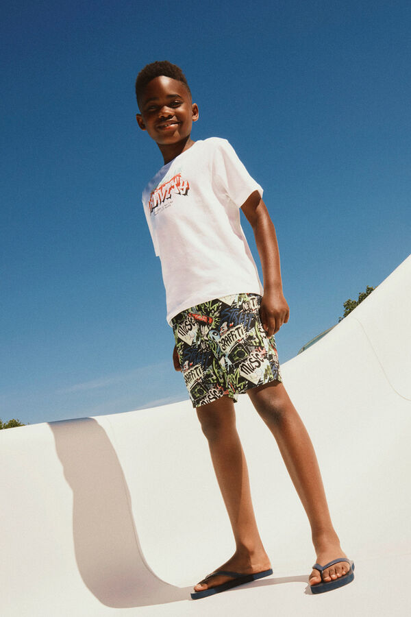 Name It Ba&ntilde;ador de ni&ntilde;o estampado negro
