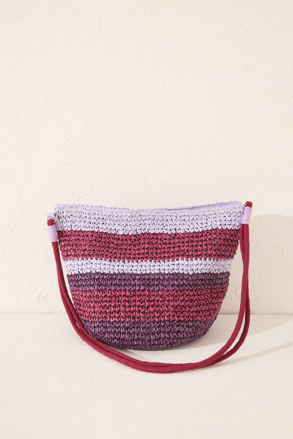 Women'secret Bolso cruzado rafia estampado multicolor estampado