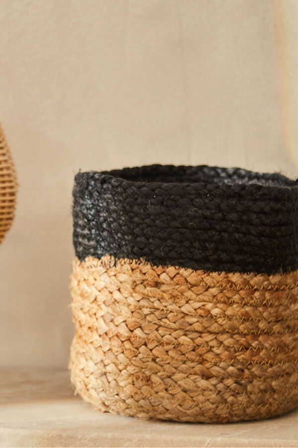 Calma House Cesto de yute negro Ural negro