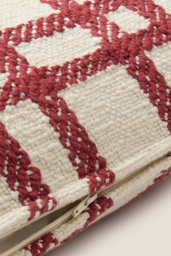 Textura Capa de borlas xadrez com borla vermelho