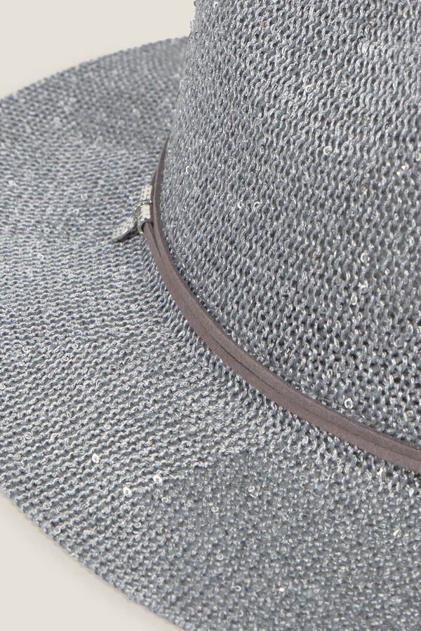 Textura Túnica de rayon com bordado cinzento