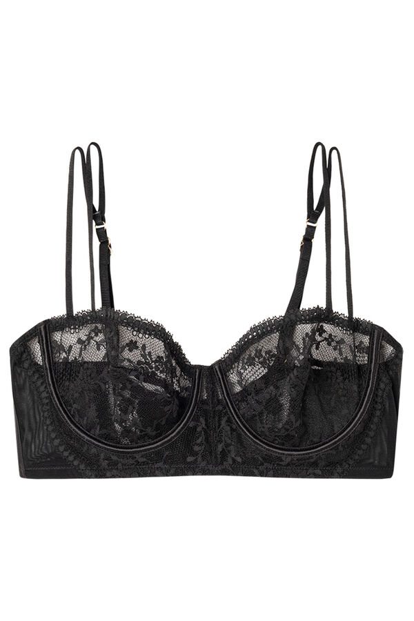 Women'secret Sujetador balconette INTUITIVE encaje negro negro