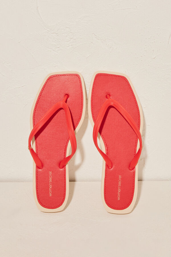 Women'secret Chanclas rojas 100% mojables rojo