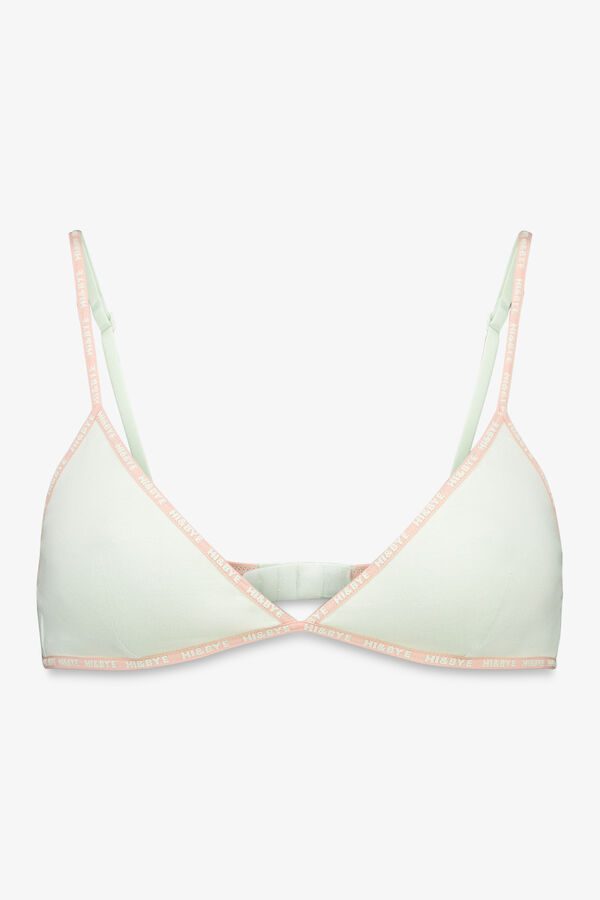 HI&BYE Soutien triangular de algod&atilde;o verde com copas remov&iacute;veis verde