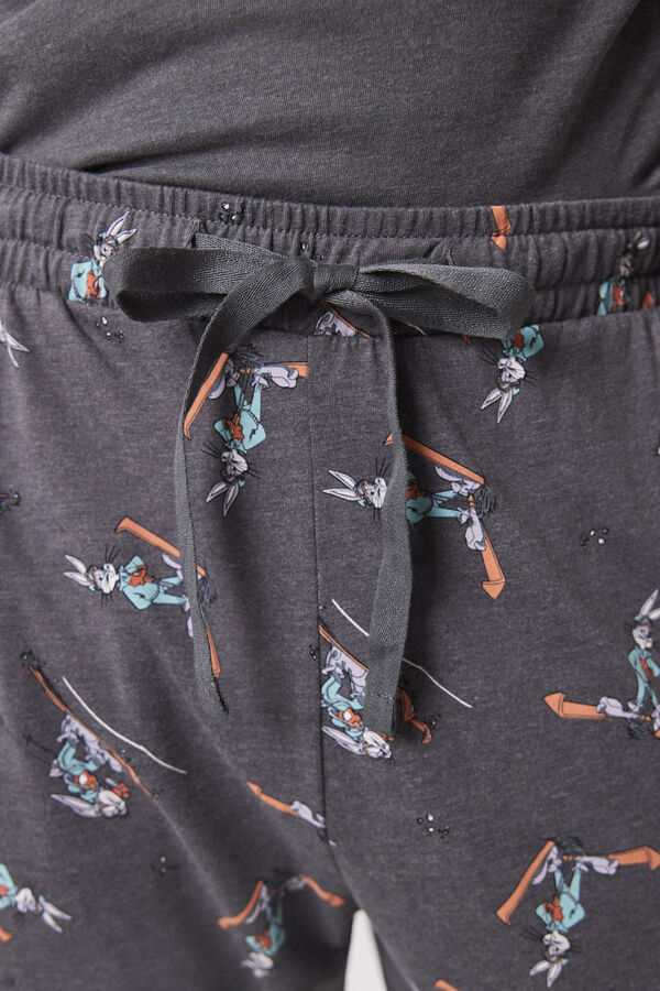 Women'secret Pijama largo hombre 100% algod&oacute;n ski gris