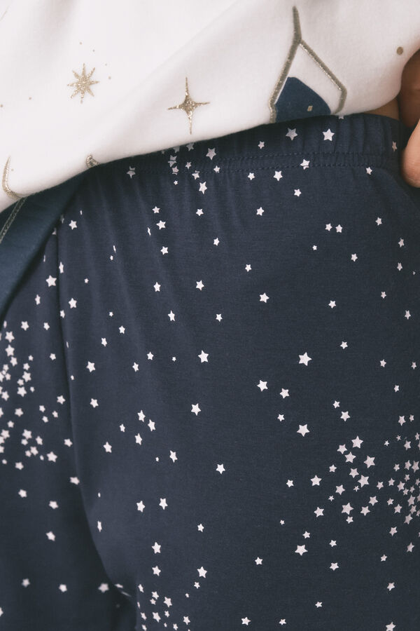 Women'secret Pijama largo polar estampado "Hogwarts"  marfil
