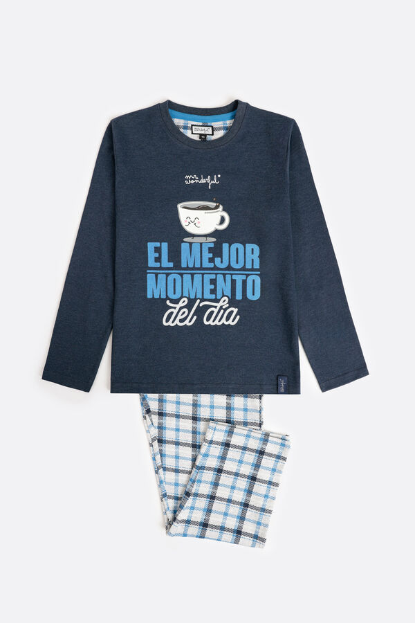 Mr. Wonderful Pijama de Menino O Melhor Momento do Dia Sr. Maravilhoso azul