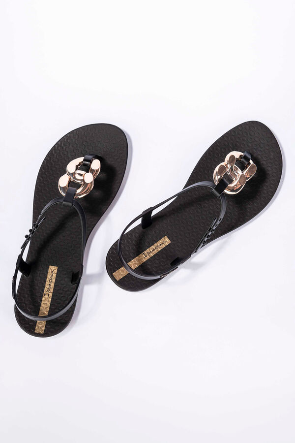 Ipanema Sandalia tira en T con cadena negro