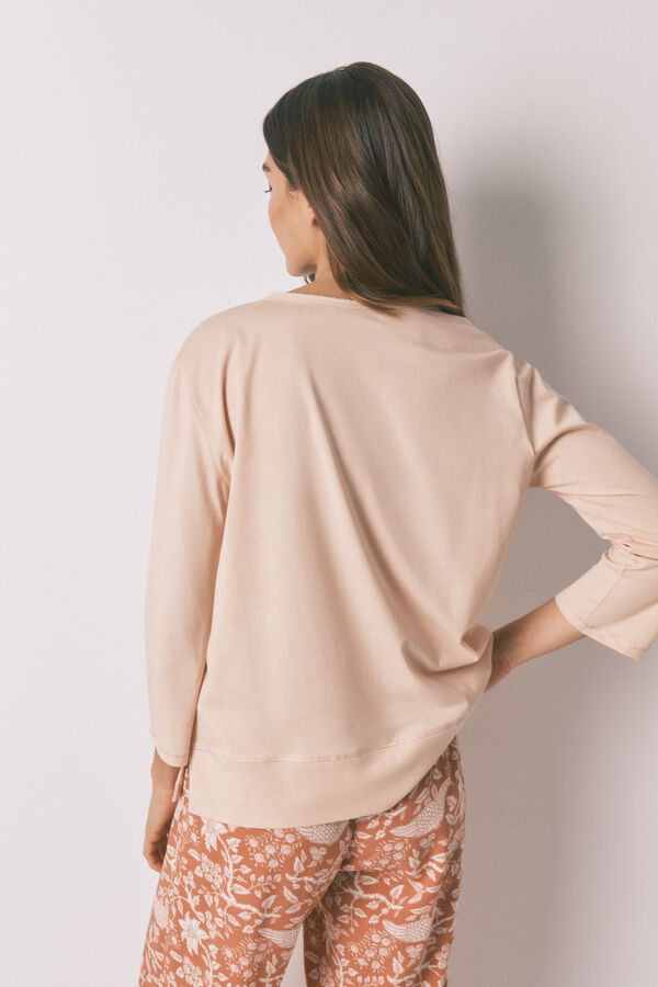 Women'secret Camiseta manga &frac34; 100% algod&oacute;n naranja  naranja