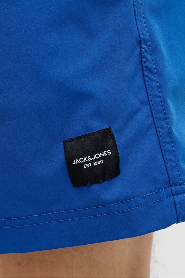 Jack & Jones Mai&ocirc; liso com c&oacute;s com logo  azul