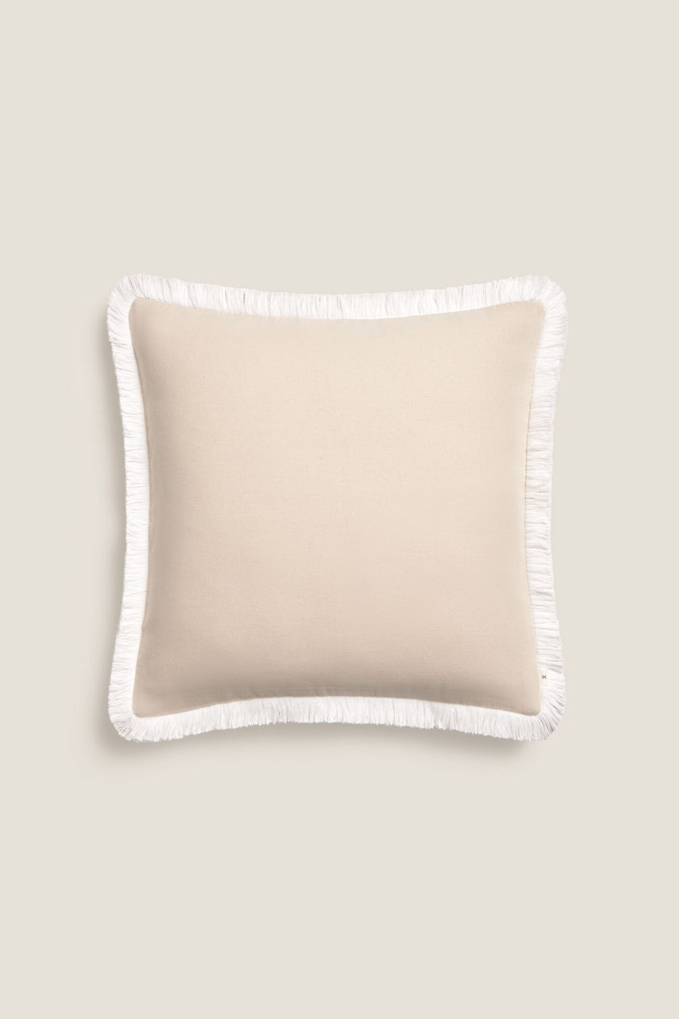 Textura Funda coj&iacute;n algod&oacute;n flecos