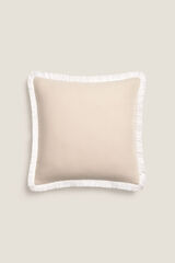 Textura Capa travesseiro algodão franjas cinzento