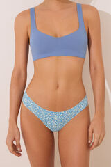 Women'secret Tanga clean cut print azul estampado