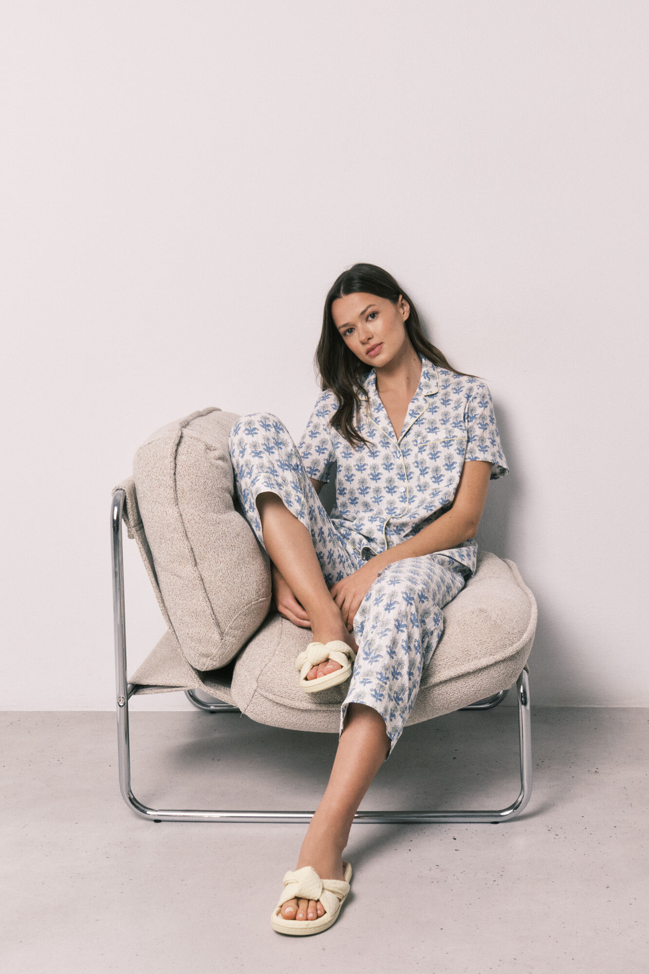 Women'secret Pijama camisero Capri algod&oacute;n estampado