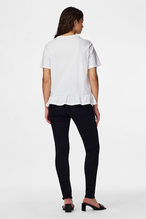 Pieces Camiseta volante blanco
