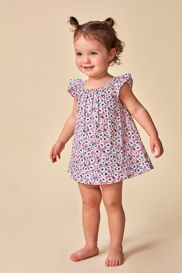 Gocco Vestido Playa Estampado Flores Rosa Medio rosa