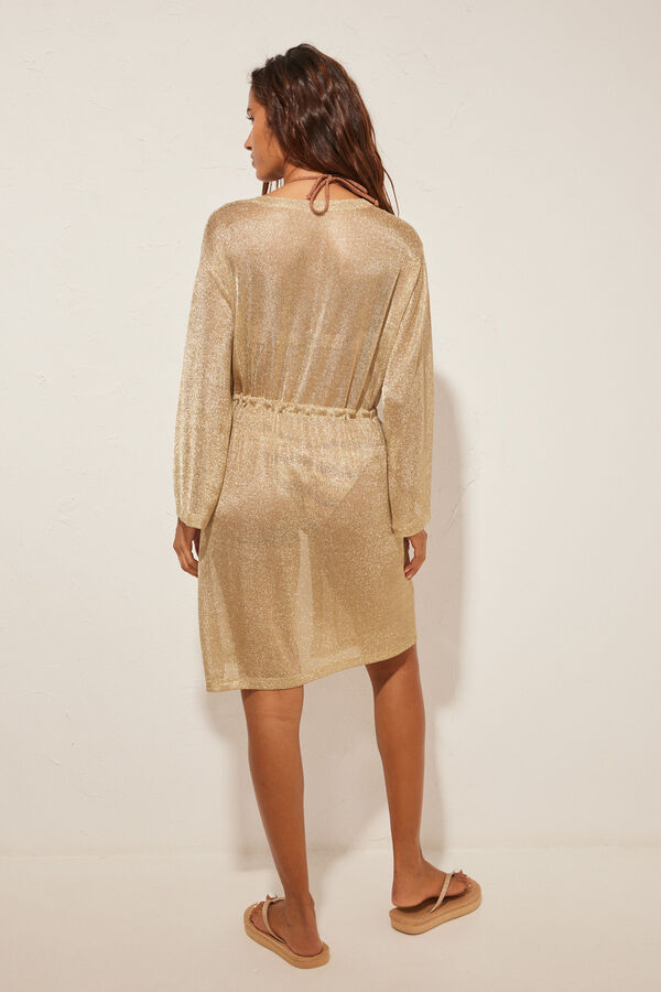 Women'secret Kaft&aacute;n dorado brillo estampado