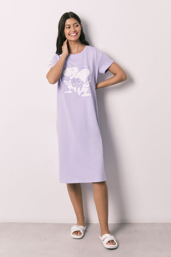 Women'secret Camis&oacute;n algod&oacute;n Snoopy lila morado/lila