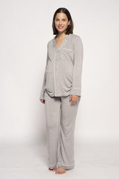 Womensecret Pijama pré-mamã com estampado de bolinhas cinzento