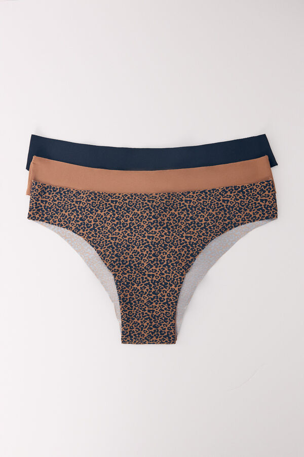 Women'secret Pack 3 bragas brasile&ntilde;as microfibra leopardo kaki