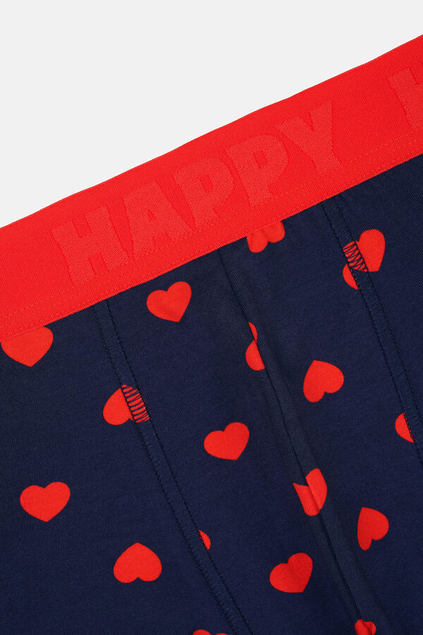 Happy Socks Pacote de cuecas boxer curtas Hearts azul