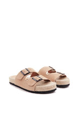 Abbacino Sandália rasa de mulher de esparto bege