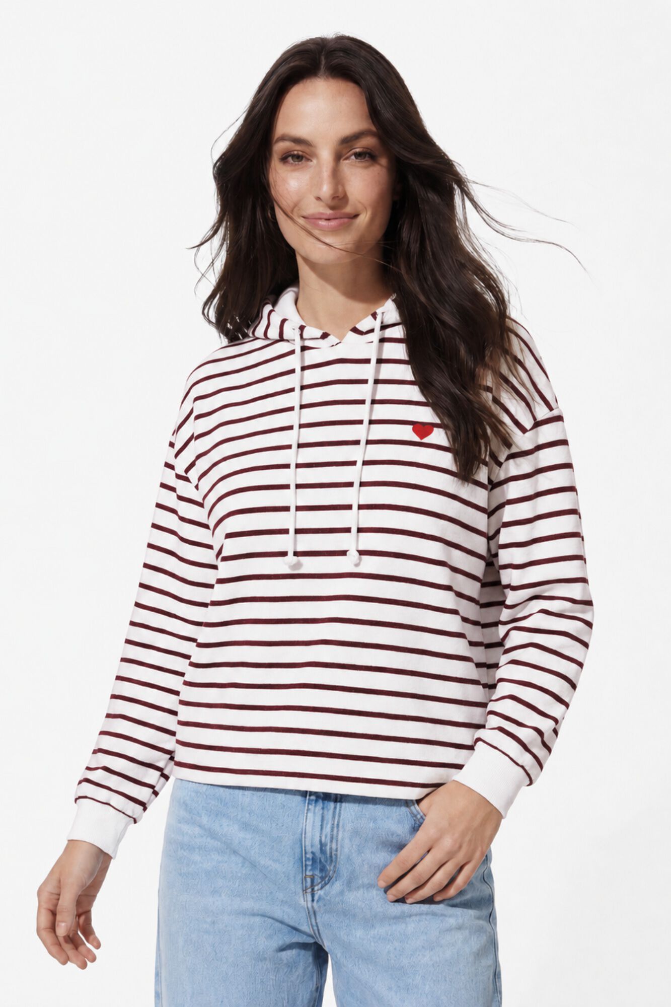 Pieces Sweatshirt com riscas e bordado