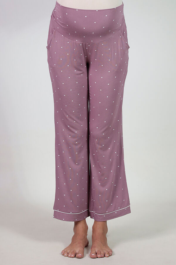 Ohma! Pack pijama con corazones premamá burdeos