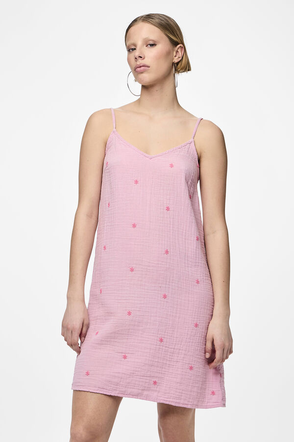 Pieces Vestido de tirantes y dibujo de estrellas rosa